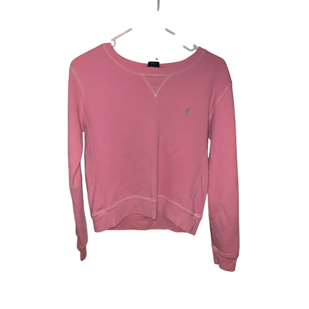 Ralph Lauren Sport Green Pink Pullover Sweatshirt Size M